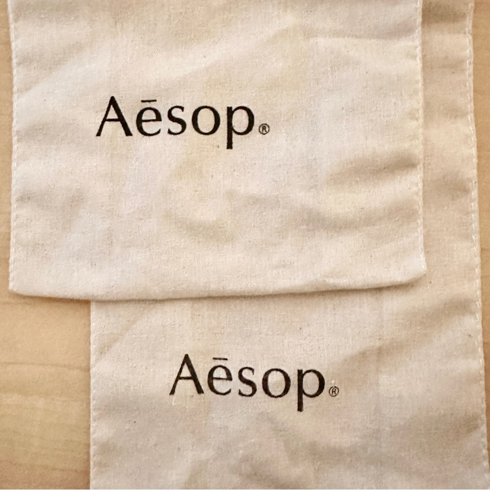 2 Aesop Drawstring Bags